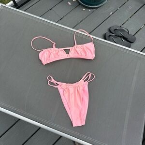 Black Bough Hot Pink Bikini